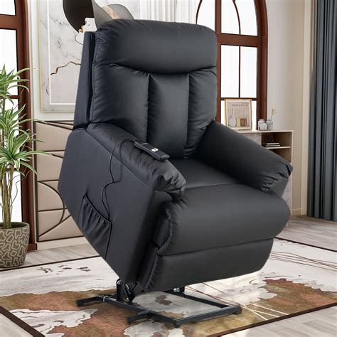 EUROCO Power Lift Chair Electric Recliner PU Leather Lift Recliner ...