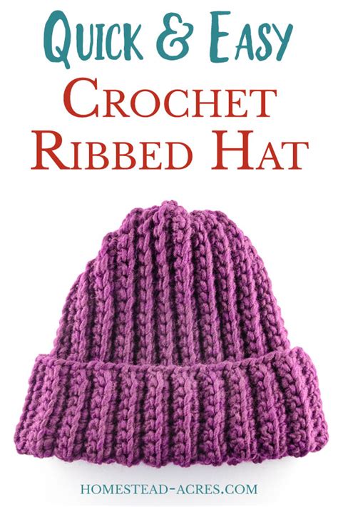 Crochet Ribbed Hat Pattern - Homestead Acres