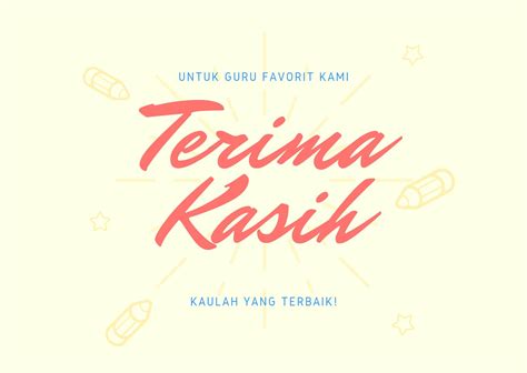 Contoh Kartu Ucapan Terima Kasih Untuk Guru Canva