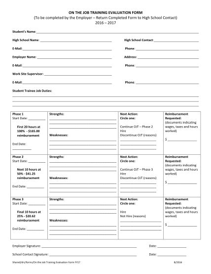 104 training evaluation questions examples page 4 - Free to Edit ...