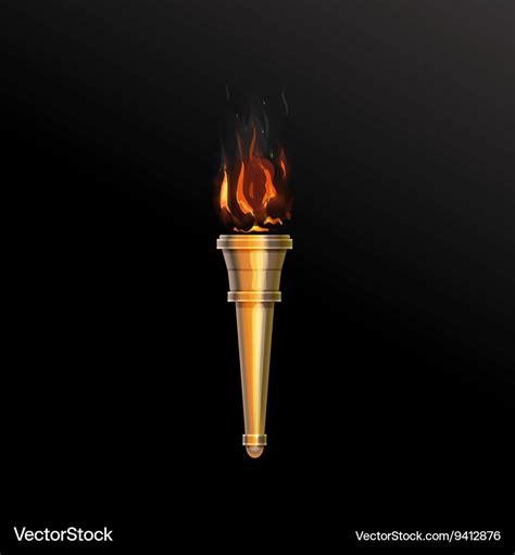 Realistic fire torch Royalty Free Vector Image