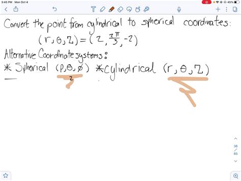 SOLVED:Convert from Cartesian to spherical coordinates. (-2,1,-3)