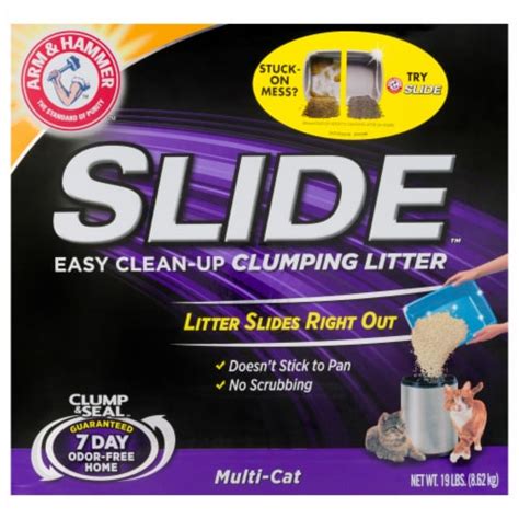 ARM & HAMMER Slide Easy Clean-Up Multi-Cat Clumping Cat Litter, 19 lb ...