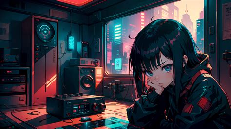 Anime Girl Lofi Vibes HD Wallpaper