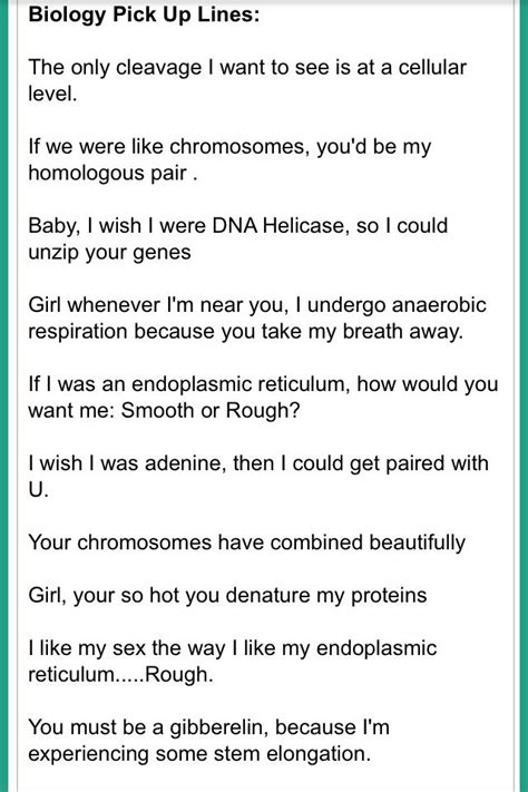 Pin by Seju on Pick up line jokes | Biology pick up lines, Science pick ...