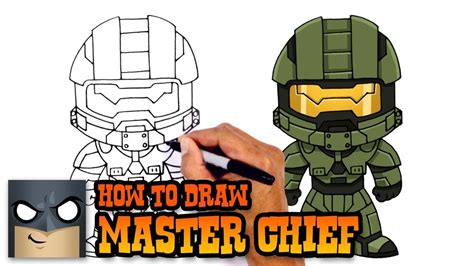 How to Draw Master Chief | Halo | Halo drawings, Easy cartoon drawings ...