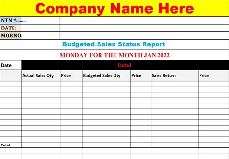 Top 10 Excel Status Report Template - Free Report Templates