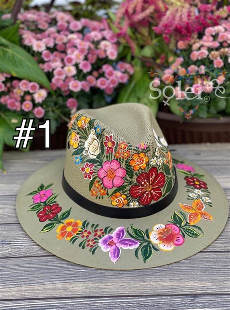 Mexican Artisanal Hat. Hand Painted Hat. Colorful Floral Hat. | Etsy