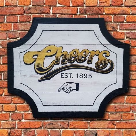 Handmade Cheers Bar Sign, Cheers Boston, Rustic Bar Sign, Man Cave ...