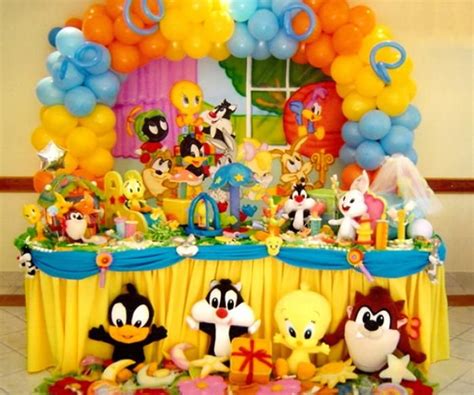 Looney tunes party, Baby looney tunes, Baby birthday party