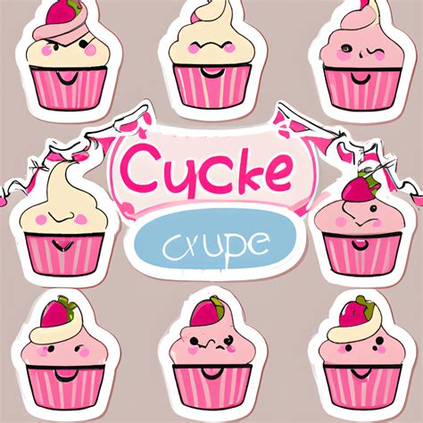 Kawaii Cupcake Stickers · Creative Fabrica