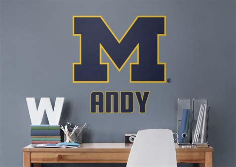 Michigan Wolverines: Block "M" Stacked Personalized Name - Giant ...