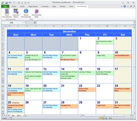 Calendar Maker & Calendar Creator for Word and Excel