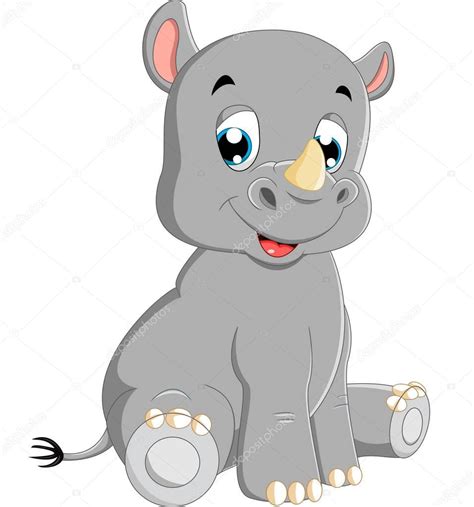 Cute baby rhino sitting Stock Vector Image by ©hermandesign2015@gmail ...