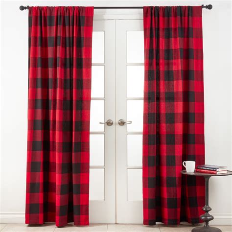 Saro Lifestyle Cotton Buffalo Plaid Curtain Panel - Walmart.com