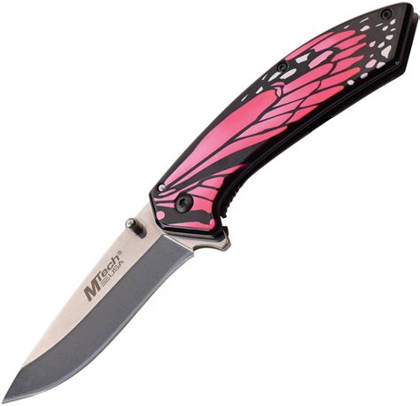 MTA1005PK MTech Butterfly Framelock Pocket Knife Pink