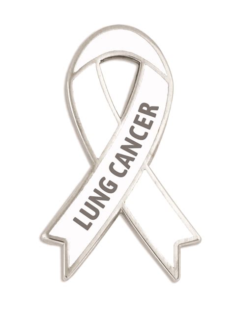 PinMart's Lung Cancer White Awareness Ribbon Enamel Lapel Pin | eBay