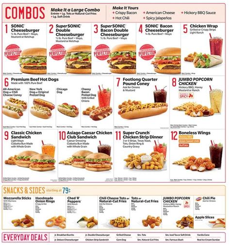 sonicmenu | Fast food menu, Sonic menu, Food