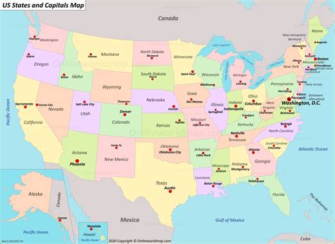 United States Maps With Capitals - World Time Zone Map