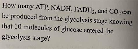 [Solved] How many ATP, NADH, FADH2, and CO2 can be produced from the ...