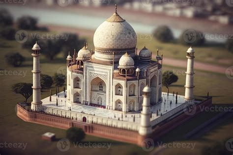 Miniature Taj Mahal with tiltshift effect 29974474 Stock Photo at Vecteezy