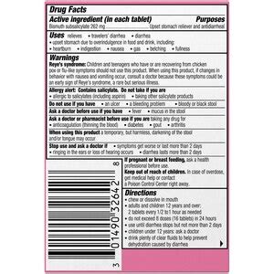 Pepto Bismol Ingredients Label - Trovoadasonhos