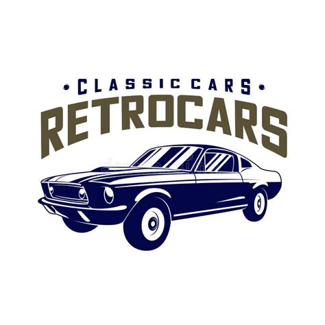 Classic Cars Logo Design Vector Illustrations. Vintage Automotive with ...