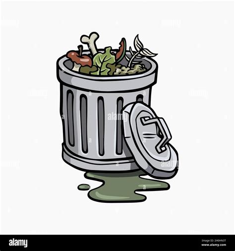 Dirty garbage can Stock Vector Images - Alamy