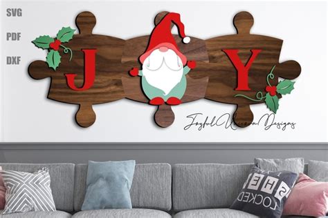 Joy Christmas Sign SVG | Christmas Wall Puzzle SVG