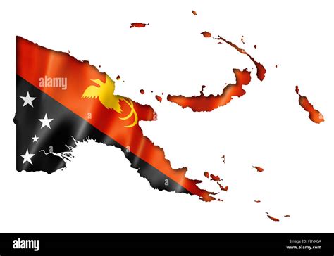 Papua New Guinea flag map Stock Photo - Alamy