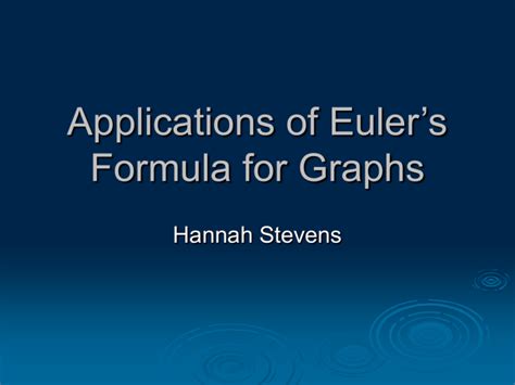 Applications of Euler`s Formula