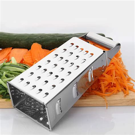 Fruit Vegetable Grater Stainless Steel 4 Sides Carrots Potatoes Grater ...