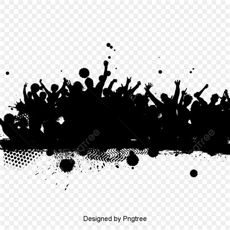 Party Crowd Silhouette Transparent Background, Party Crowd Silhouette ...