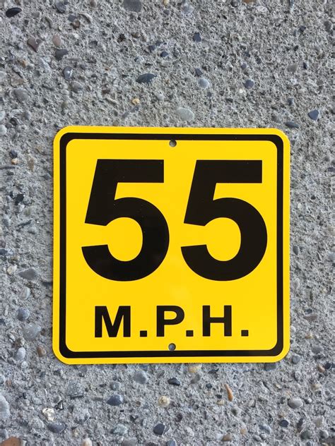 Speed Limit 55 MPH Metal Caution Street Sign 6x6 - Etsy