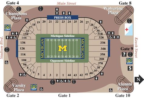 Michigan Stadium, Ann Arbor MI - Seating Chart View