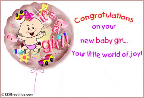 Your New Baby Girl! Free Family Additions eCards, Greeting Cards | 123 ...