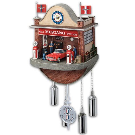 Ford Mustang Garage Cuckoo Clock With Moving Car And Revving Engine ...