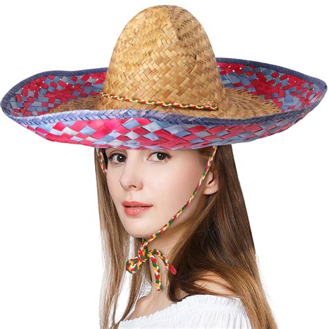 18inch Mexican Sombrero Hat, Straw Hat Mexican Costume Sombrero Kids ...