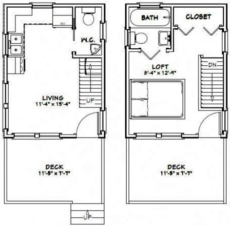 12x16 Tiny House -- #12X16H3A -- 364 sq ft - Excellent Floor Plans # ...