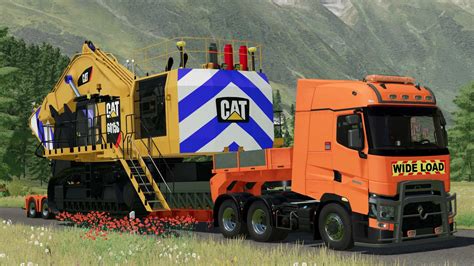 CAT 6015B + 5 Axle Low Loader V1.0 FS22 Mod | Farming Simulator 22 Mod