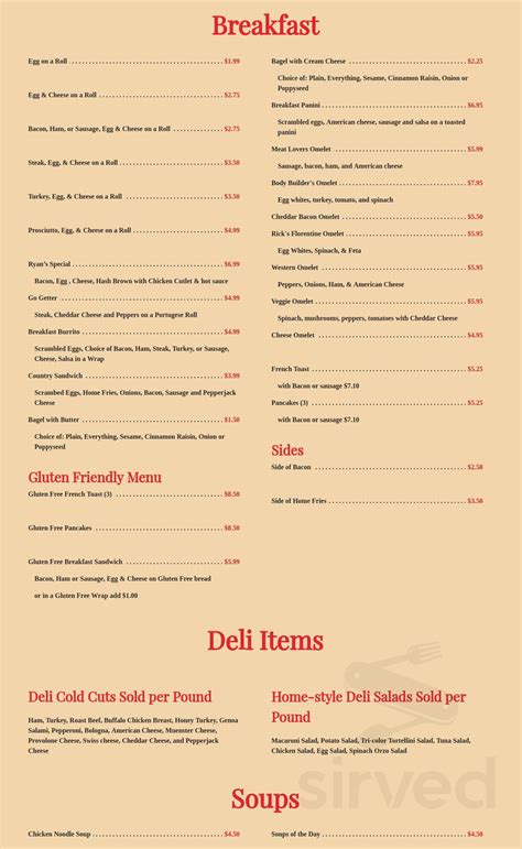 Westside Deli & Cafe menu in Bethel, Connecticut, USA