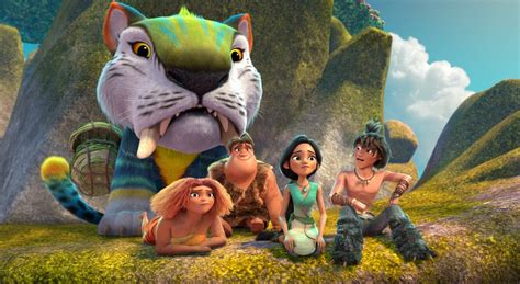 Download The Croods Family With Pet Chunky Wallpaper | Wallpapers.com