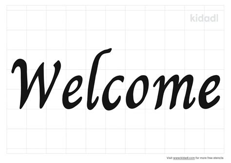 Free Cursive Welcome Stencil | Stencil Printables | Kidadl