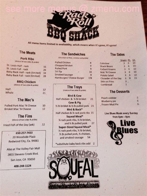 Online Menu of Rack & Roll BBQ Shack Restaurant, Redwood City ...