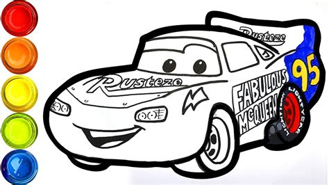 Draw a car Fabulous Lightning McQueen for kids (Cars 3) Coloring Page 💡 ...