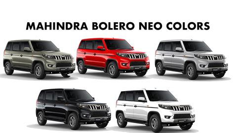 2021 Mahindra Bolero Neo Colors: Red, White, Black, Beige, Silver ...