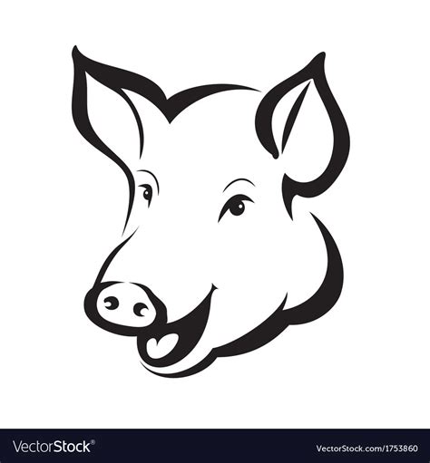 Pig head Royalty Free Vector Image - VectorStock