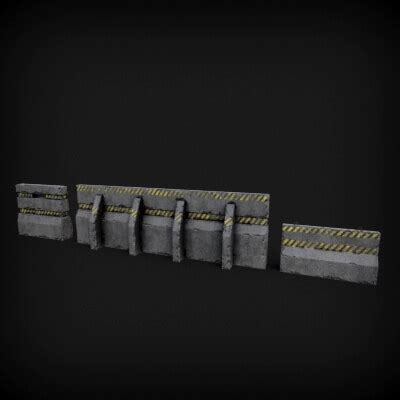 Concrete Barricades Barriers - 3D Model by Holy360