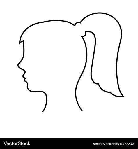 Empty womans head outline Royalty Free Vector Image