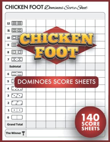 Chicken Foot Dominoes Score Sheets: 140 Large Chicken Foot Score Pads ...